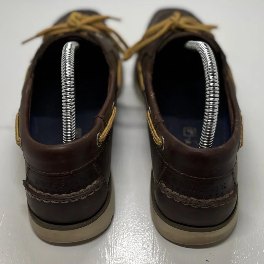 Sperry Men’s Brown Leather Boat Shoes Size 7.5M Classic Moc Toe Deck Shoes